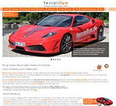 Responsive-Webdesign für die Ferrari-Vermietung ferrarifun